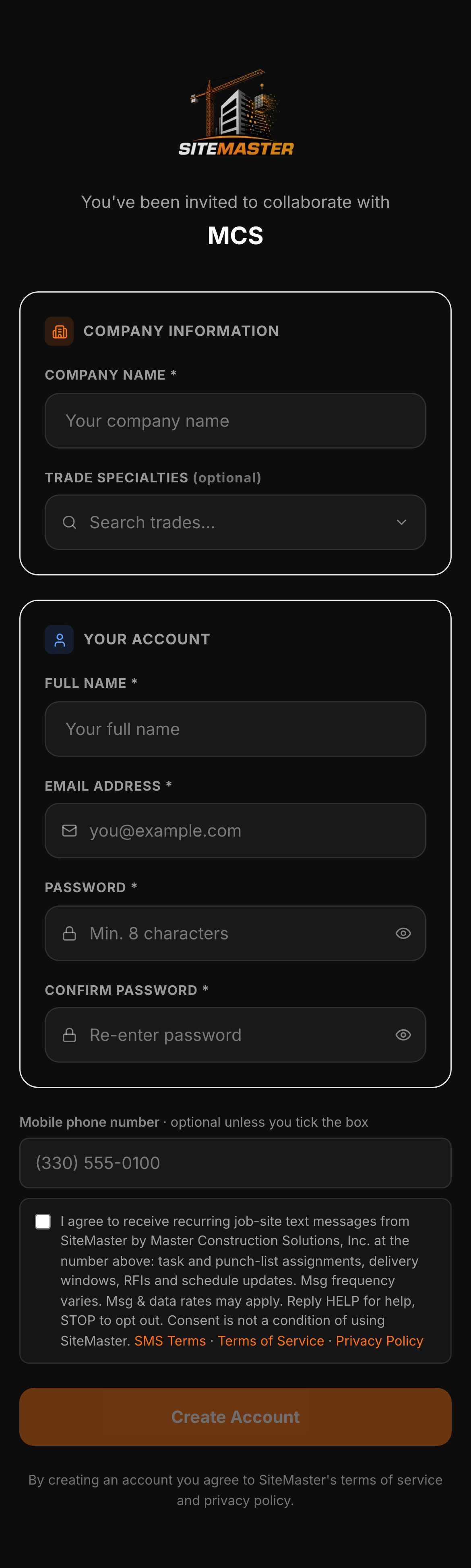 iPhone → the same account screen